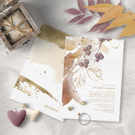 Invitación Boda de Otoño Dorado Ducha de novia ID655