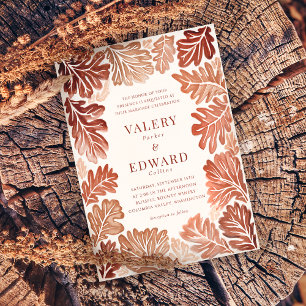 Invitación Boda de otoño elegante acuarela bohemia