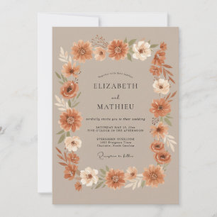 Invitación Boda de Otoño Elegante de Terracota
