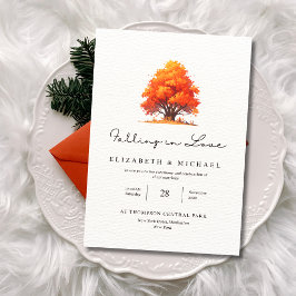 Invitación Boda de Otoño Elegante Otoño Enamorándose Rústico
