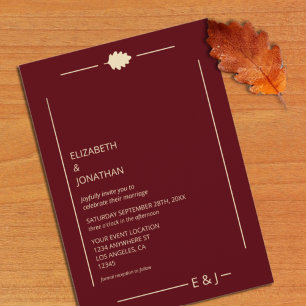 Invitación Boda de otoño en Borgoña
