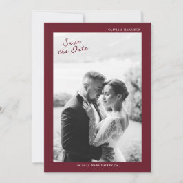 Invitación Boda de otoño en Borgoña Guardar la fecha