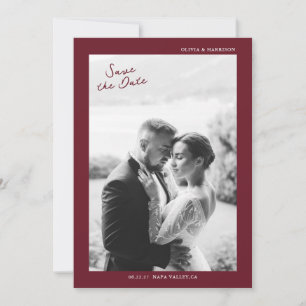 Invitación Boda de otoño en Borgoña Guardar la fecha
