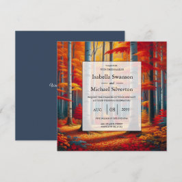 Invitación Boda de otoño en el árbol de birch rústico