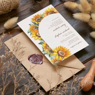 Invitación Boda de otoño en el Arco del Sol Botánico Blanco
