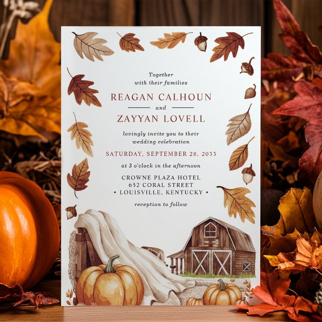 Invitación Boda de otoño en granero (Subido por el creador)