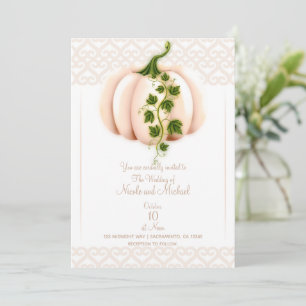 Invitación Boda de Otoño en Libro de Cuentos de Calabaza Rosa