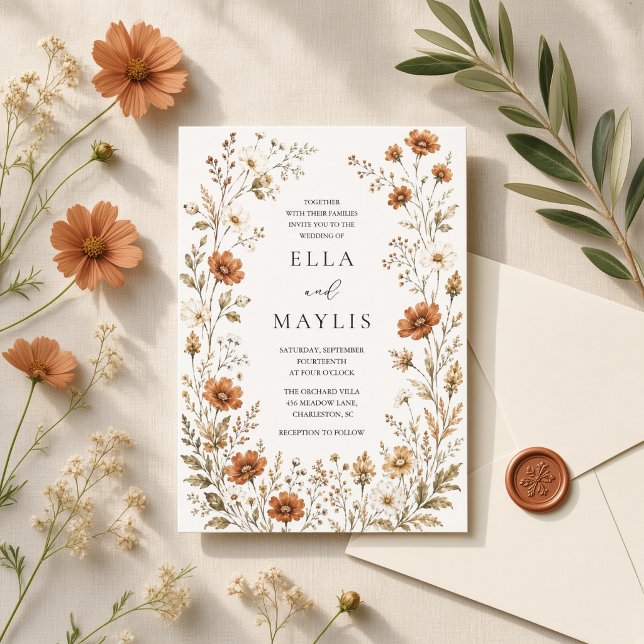Invitación Boda de Otoño en Prado de Flores Silvestres de Ter (Subido por el creador)