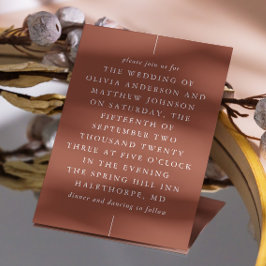 Invitación Boda de Otoño en Terracota Profunda. Tipografía de