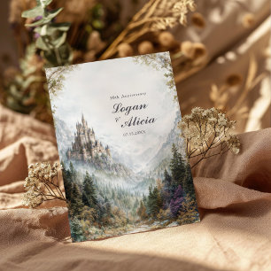 Invitación Boda de Otoño en un Castillo de Cuento de Hadas en