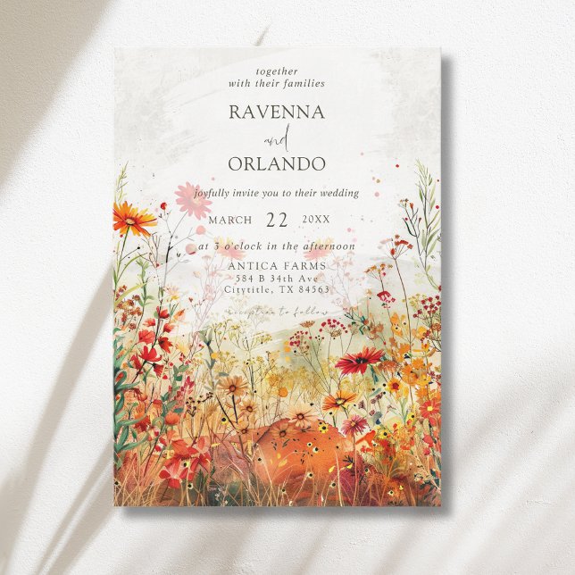 Invitación Boda de Otoño en un Prado Rústico de Flores Silves (Subido por el creador)