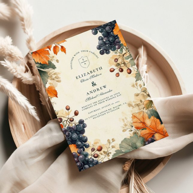 Invitación Boda de Otoño en Viñedo Rústico (Subido por el creador)