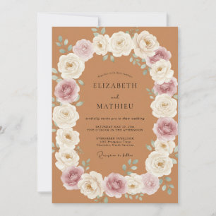 Invitación Boda de otoño exuberante en terracota