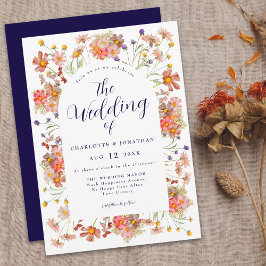 Invitación Boda de Otoño Floral Boho Chic
