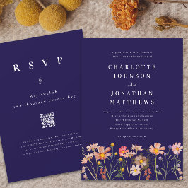 Invitación Boda de Otoño Floral Boho Chic