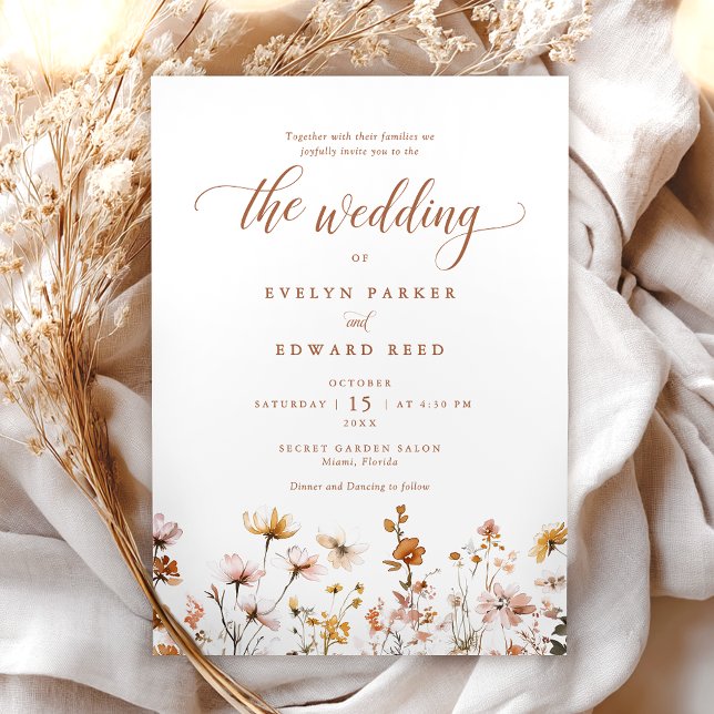 Invitación Boda de otoño floral rústica (Subido por el creador)