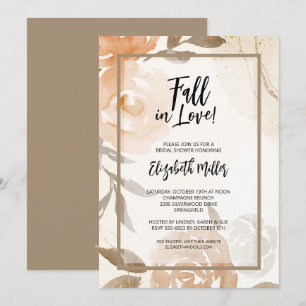 Invitación Boda de Otoño Floral Rústica Lluvia de Amor