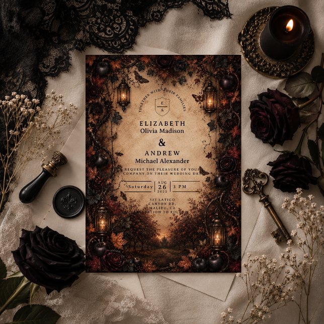 Invitación Boda de Otoño Gótico Encantado (Subido por el creador)