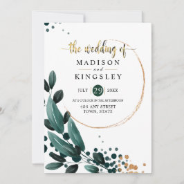 Invitación Boda de otoño 🍂 honda floral azul elegante 💙