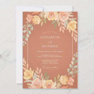 Invitación Boda de Otoño Lujuriosa en Terracota