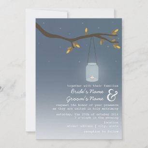 Invitación Boda de otoño - Mason Jar con velas