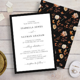 Invitación Boda de otoño negro