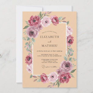 Invitación Boda de Otoño Pulida de Melocotón