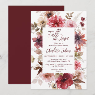 Invitación Boda de Otoño Rosa Malva Boda Boho Desayuno Nupcia