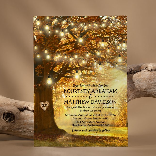 Invitación Boda de otoño rústica de Woodland (Subido por el creador)
