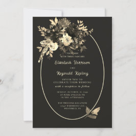 Invitación Boda de otoño rústica desecada floral elegante mar