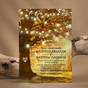 Invitación Boda de Otoño Rústica en el Bosque