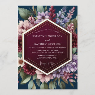Invitación Boda de Otoño Sofisticada Borgoña