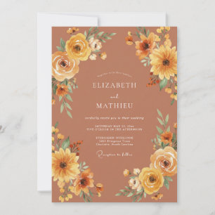 Invitación Boda de Otoño Terracota Audaz