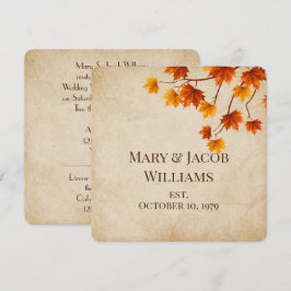 Invitación Boda de otoño Vow Renewal