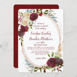 Invitación Boda de óvalo elegante de la acuarela de Mistletoe