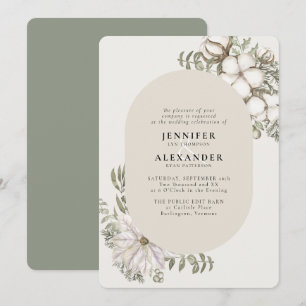 Invitación Boda de óvalo floral de invierno