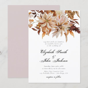 Invitación Boda de óxido de Naranja quemado en otoño de Rubor
