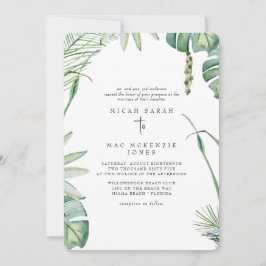 Invitación Boda de Padres de Novias Tropicales de Playa Blanc