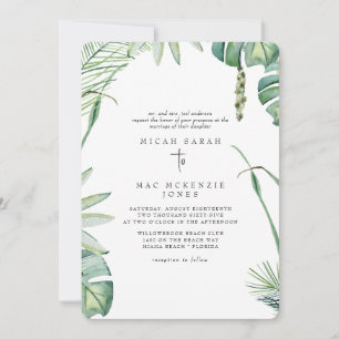Invitación Boda de Padres de Novias Tropicales de Playa Blanc
