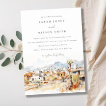 Boda de paisaje acuarela en Tucson, Arizona