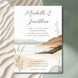 Invitación Boda de paisaje acuático de la playa de Moda coste