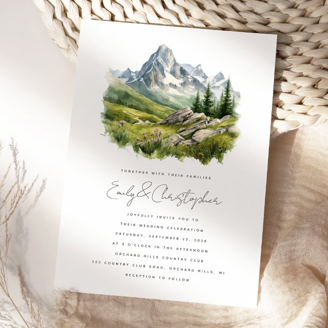 Invitación Boda de paisaje acuático de montaña rusa (Subido por el creador)