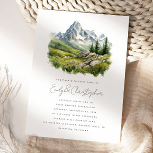 Invitación Boda de paisaje acuático de montaña rusa