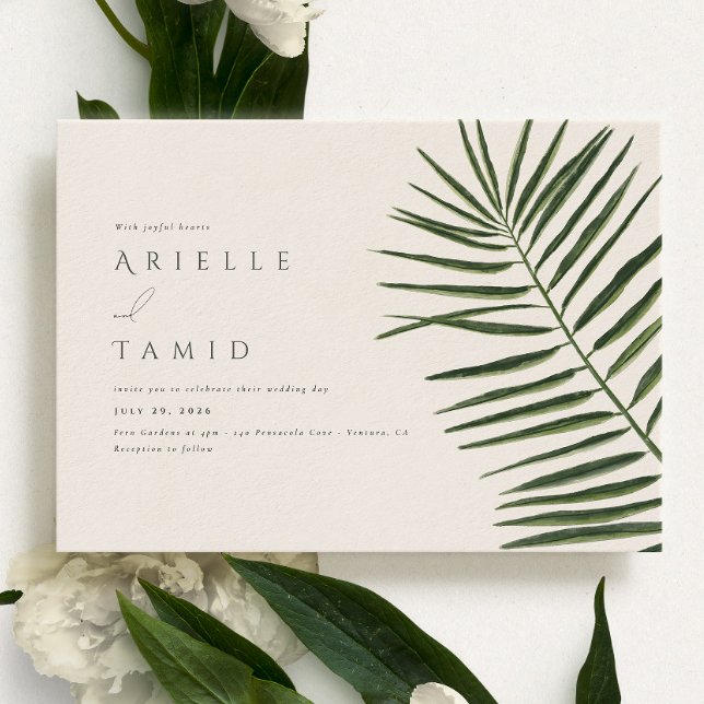 Invitación Boda de paisaje acuático moderno de Areca (Subido por el creador)