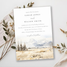 Boda de paisaje de acuarela de Jackson Hole Wyomin