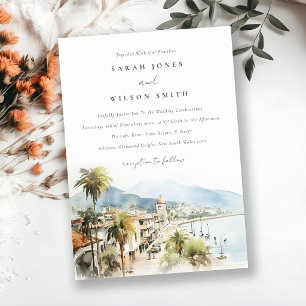 Invitación Boda de paisaje de acuarela de Santa Marta Colombi