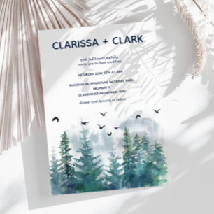 Invitación Boda de paisaje de acuarela moderna y suave