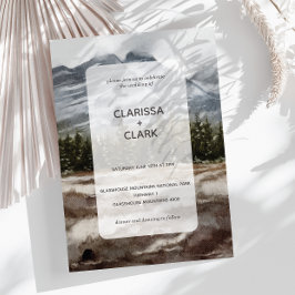 Invitación Boda de paisaje de acuarela moderna y suave