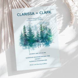 Invitación Boda de paisaje de color acuático moderno