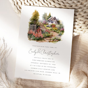 Invitación Boda de paisaje de jardín de primavera acogedor ac